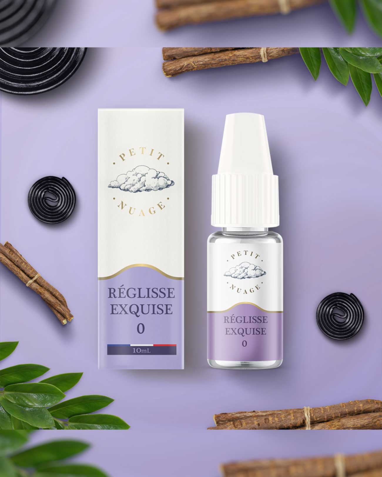 Packaging boîte e-liquide 10 ml Réglisse Exquise Petite Nuage Levest