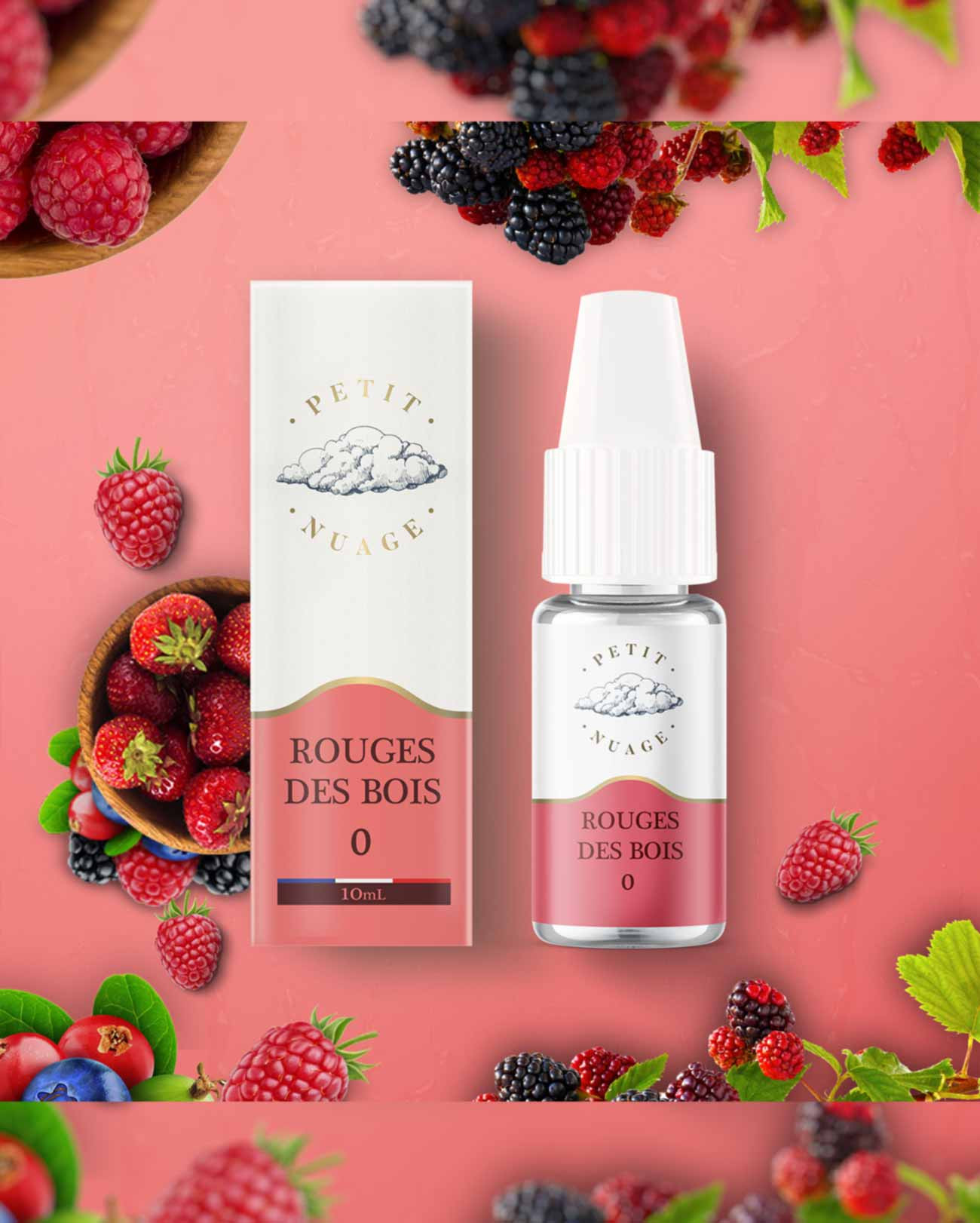 Packaging boîte e-liquide 10 ml Rouge Des Bois Petite Nuage Levest