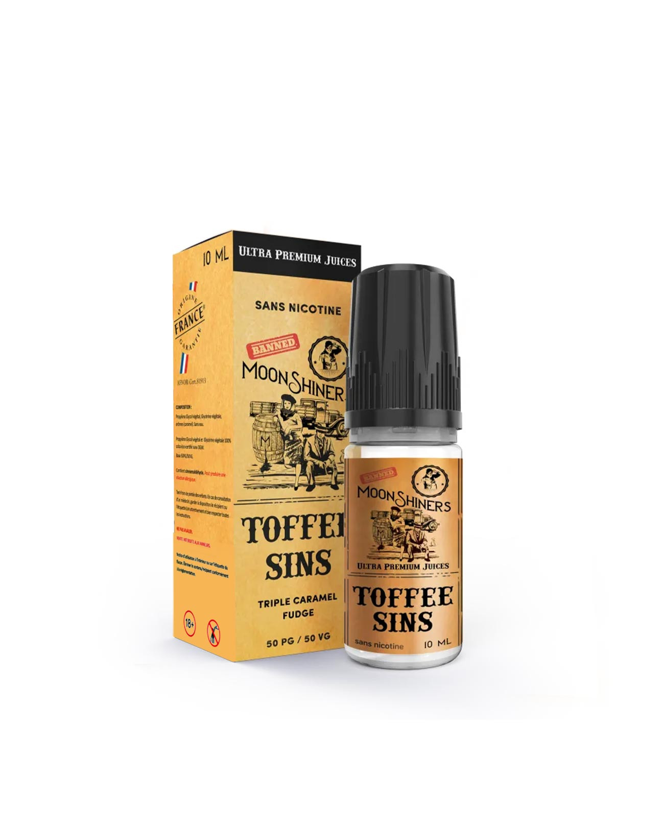 Packaging boite e-liquide 10 ml Toffee Sins Moonshiners