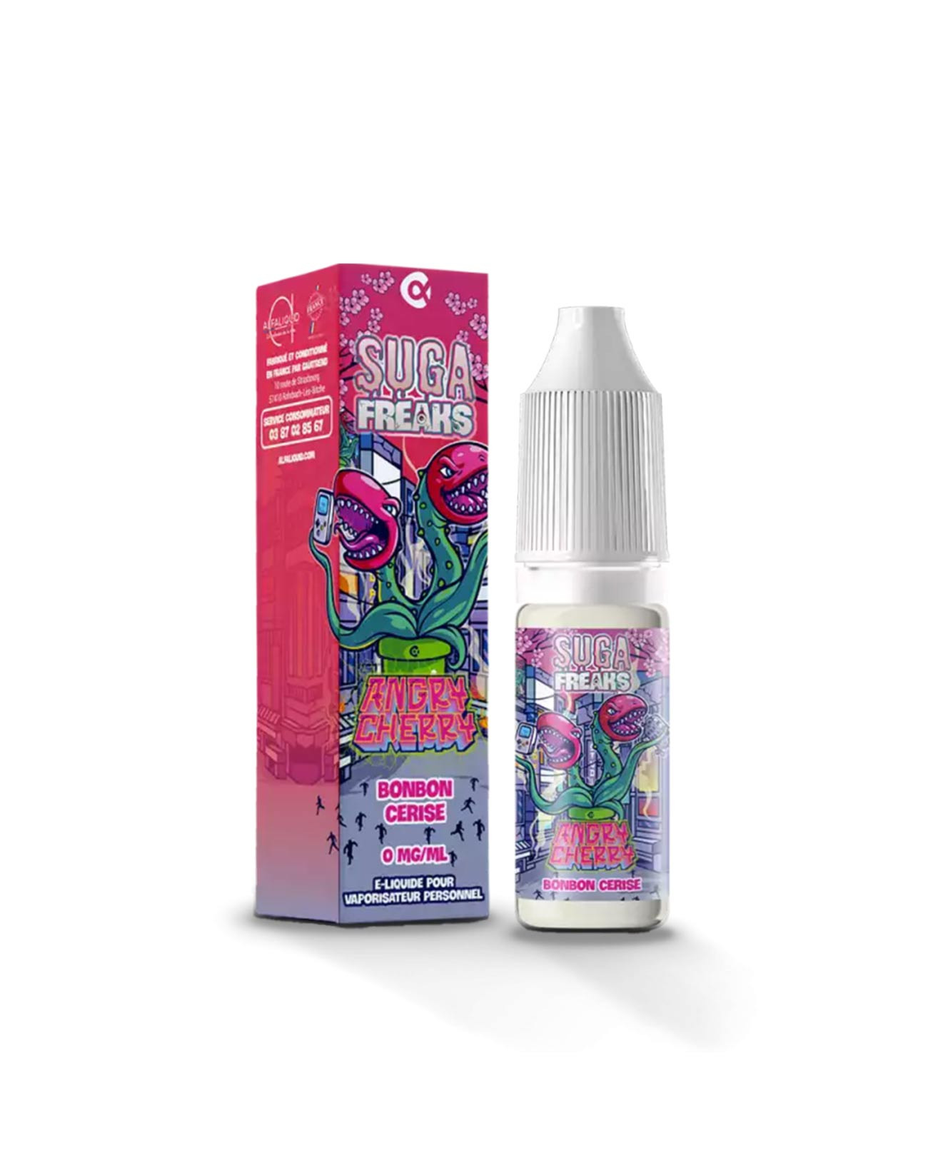 Packaging boite E-liquide 10 ml Alfaliquid Suga Freaks Angry Cherry