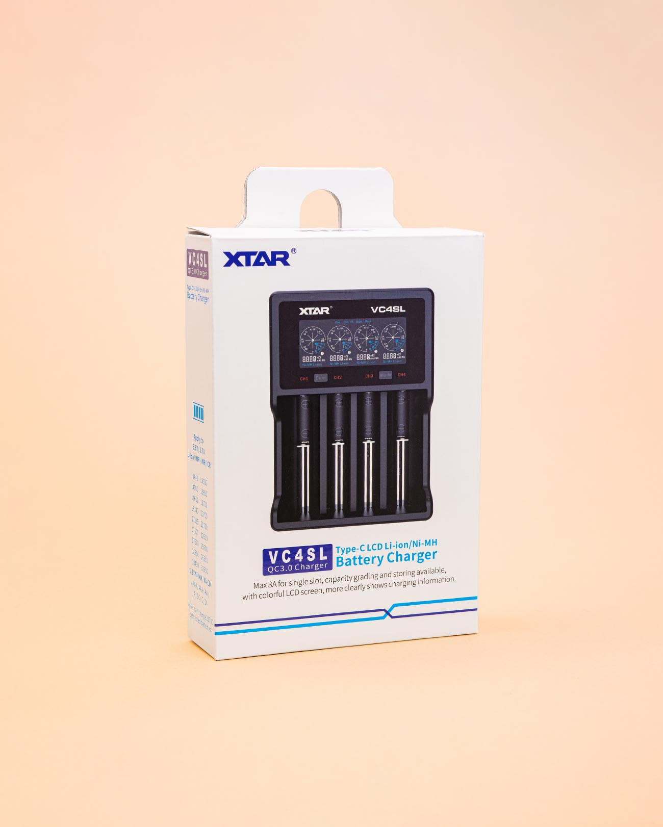 Chargeur d'accus Xtar VC4SL avec 4 slots de recharge pour e-cigarette