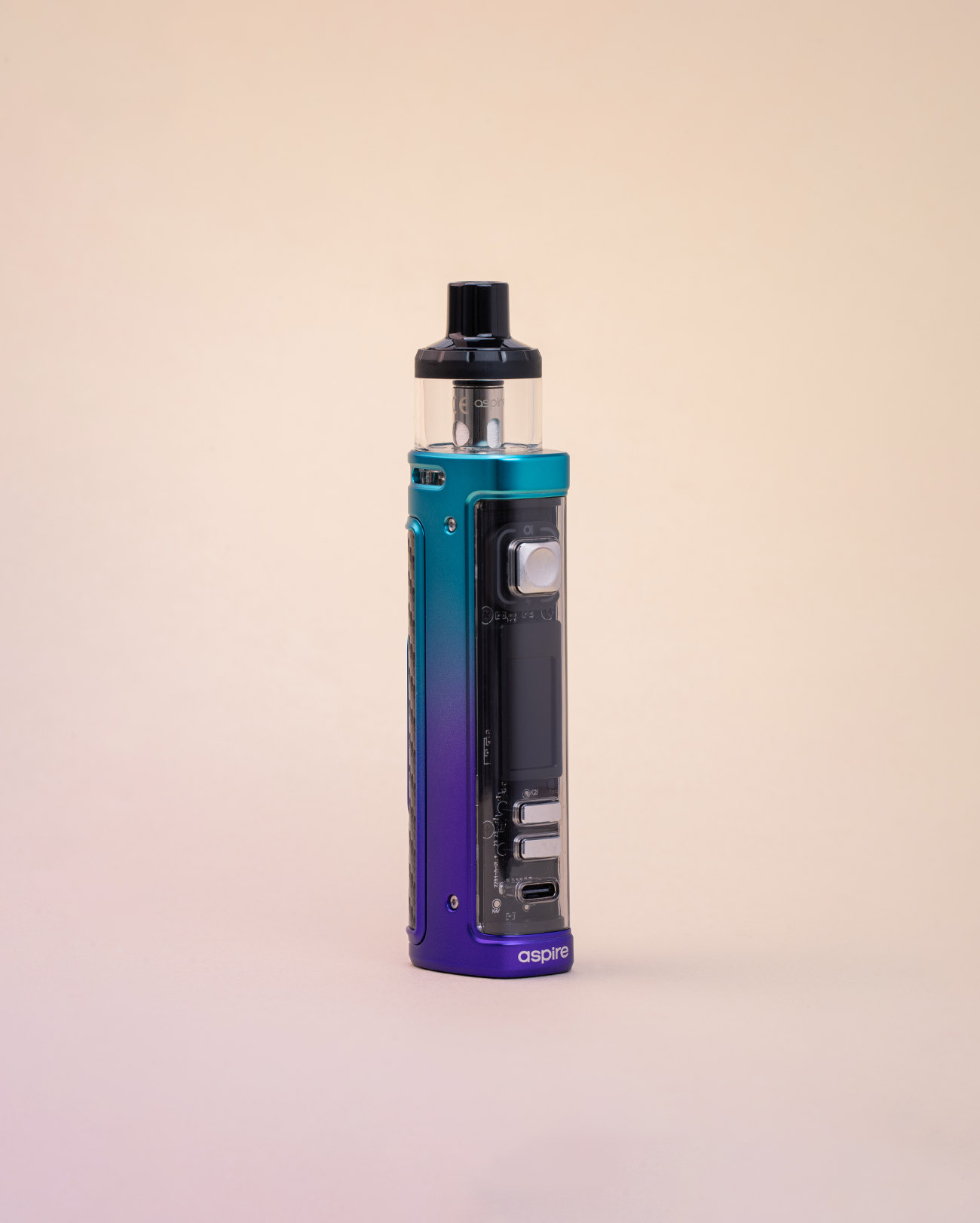 Pod vape technologique Aspire Veynom EX couleur dégradé teal purple fade