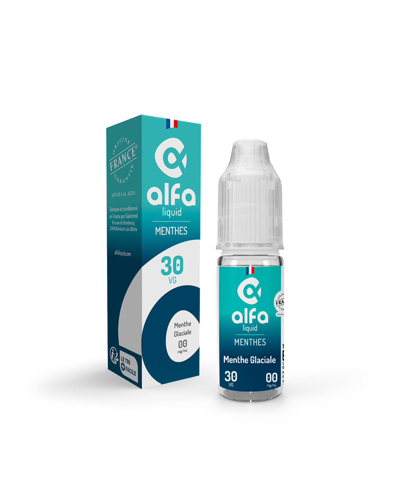 e-liquide Menthe Glaciale Alfaliquid 10 ml made in france avec boite