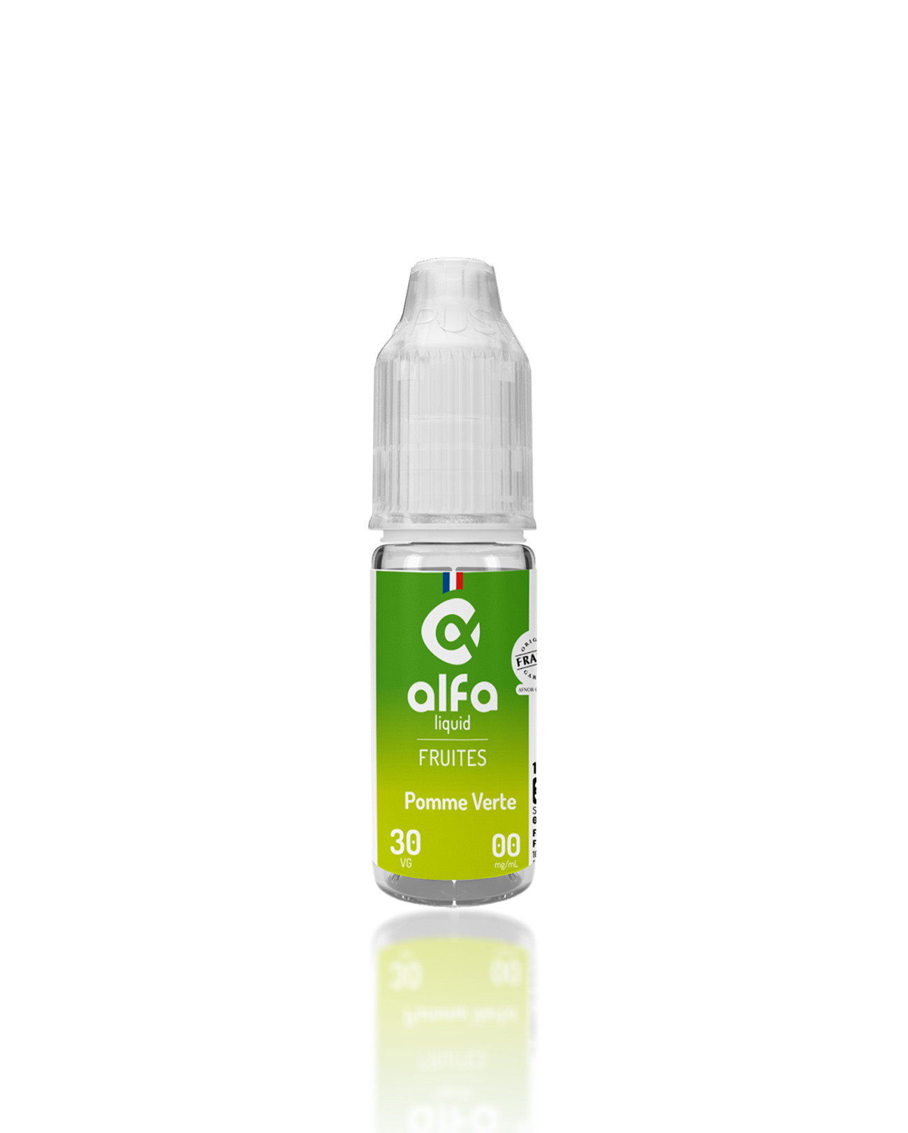 e-liquide fruité Pomme Verte Alfaliquid 10 ml made in france