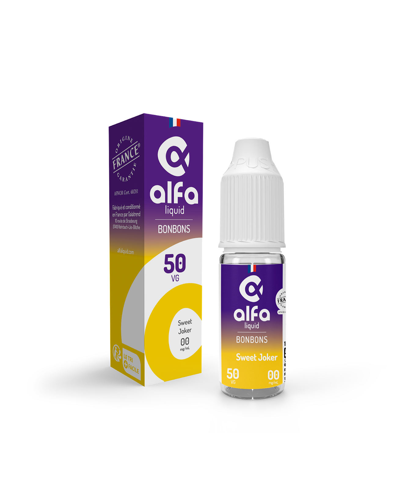 e-liquide bonbon Sweet Joker Alfaliquid 10 ml made in france avec boite