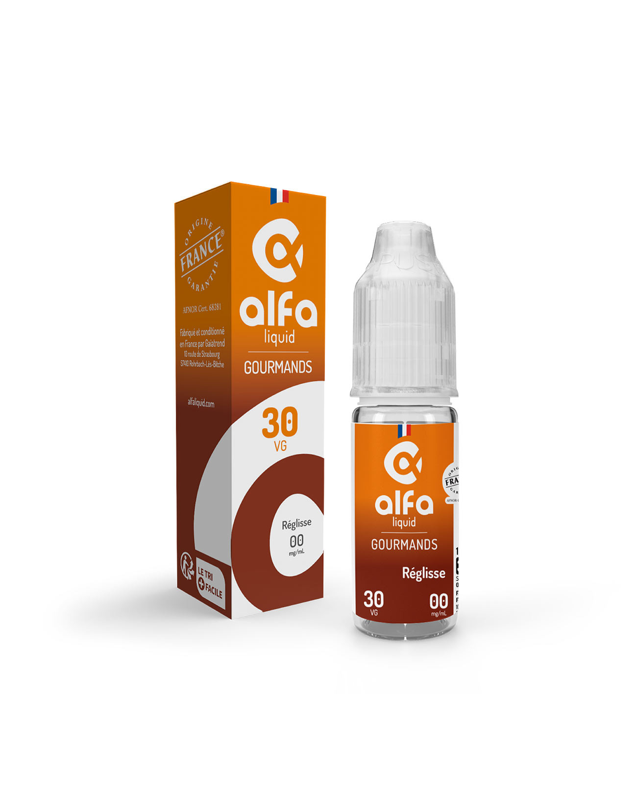 e-liquide Réglisse Alfaliquid 10 ml made in france avec boite