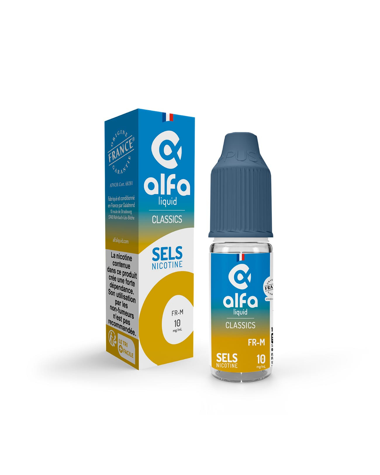 E-liquide FR-M Alfaliquid 10 ml en sel de nicotine avec boite