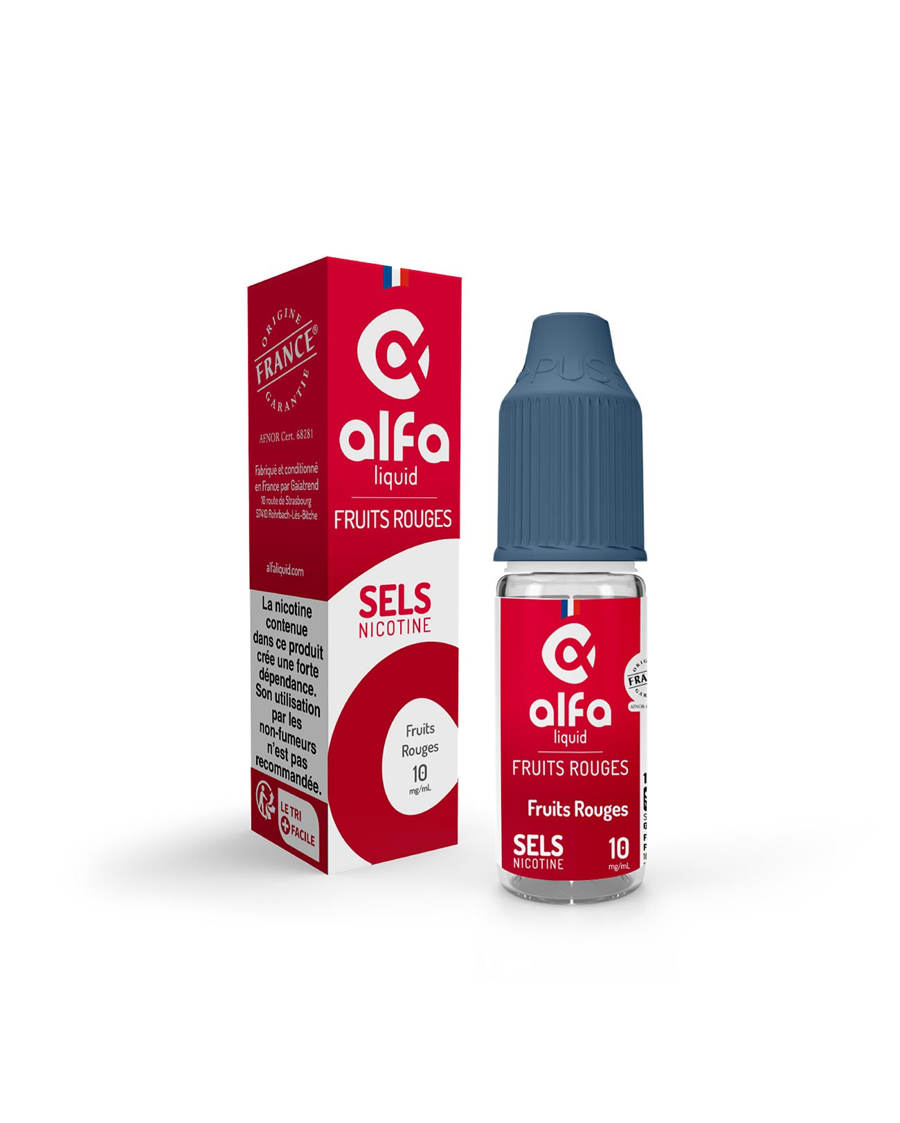 E-liquide Fruits Rouges en sels de nicotine Alfaliquid 10 ml avec boite