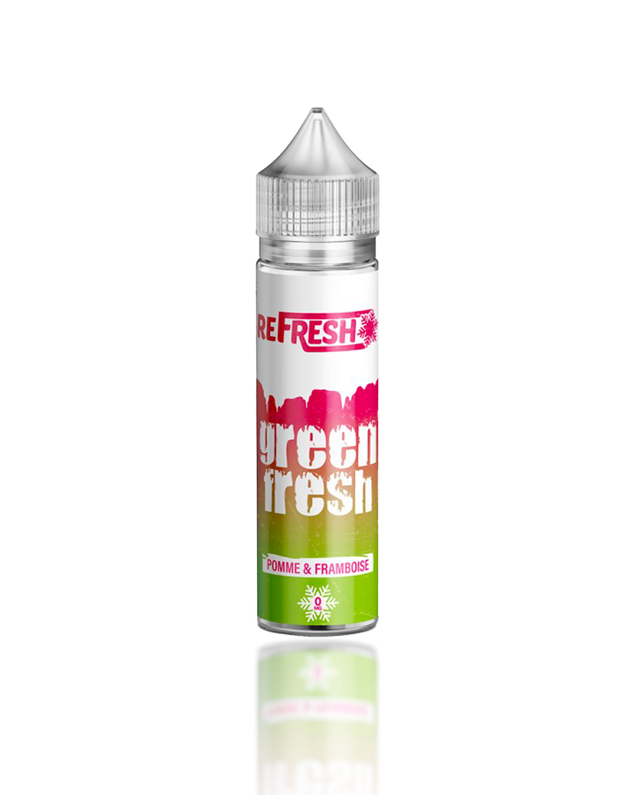 E-liquide 50 ml à vapoter pour e-cig Refresh Green Fresh goût très frais parfum pomme verte et framboise