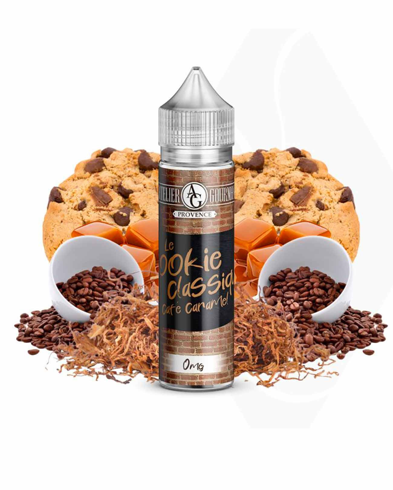 E-liquide de l'Atelier Gourmand Le Cookie Classique en grand format saveurs cookie café caramel