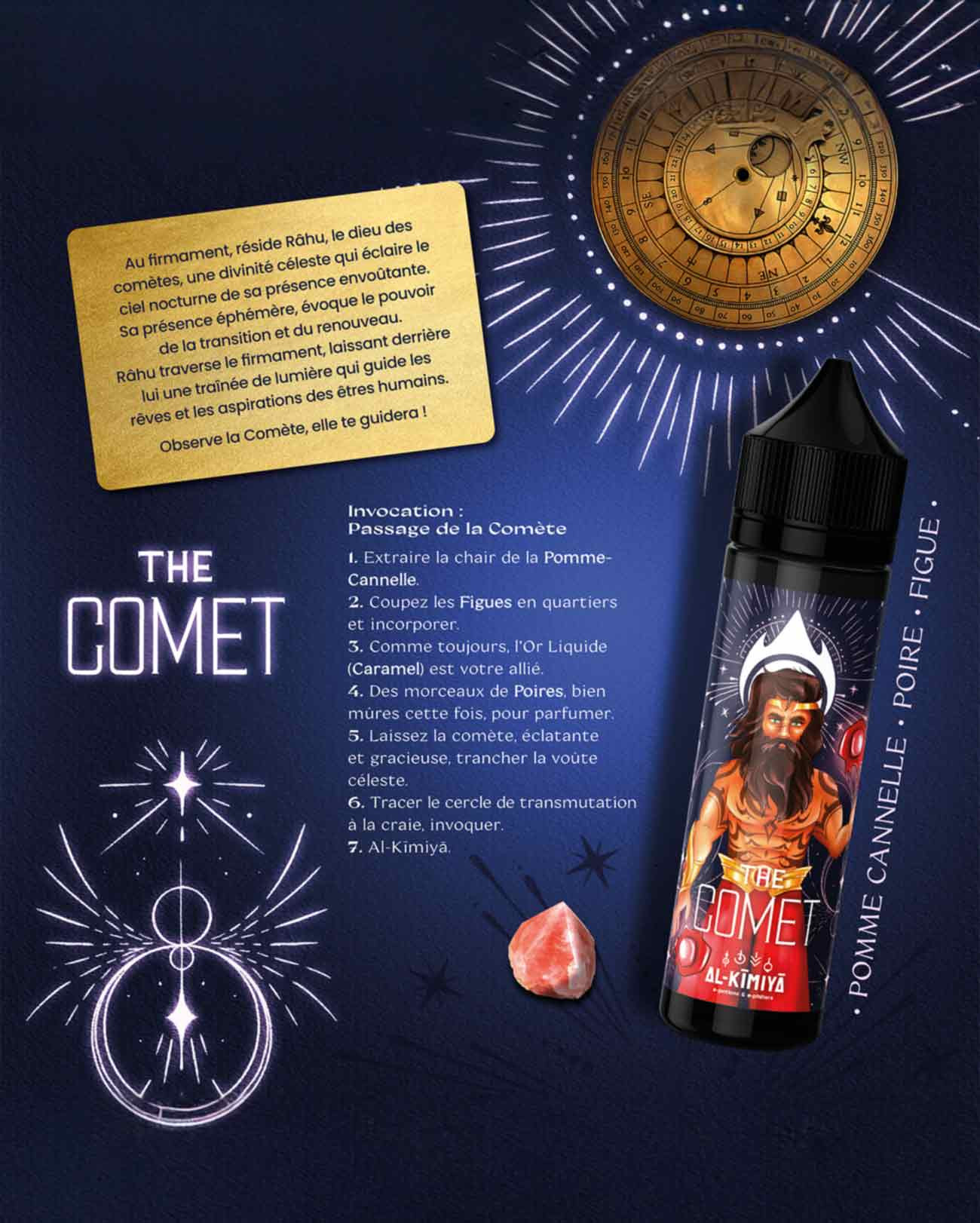 E-liquide 50 ml The Comet Al-Kimiya Astronomia parfum pomme cannelle, poire et figue