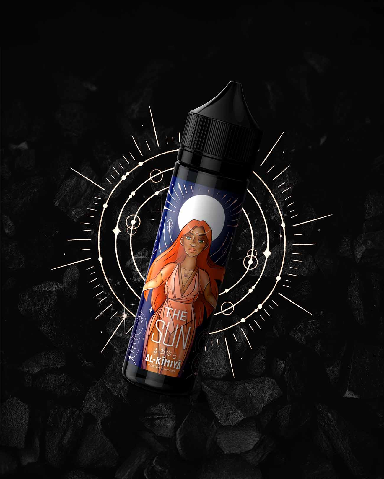 E-liquide grand format The Sun Al-Kimiya goût kaki, passion et vanille