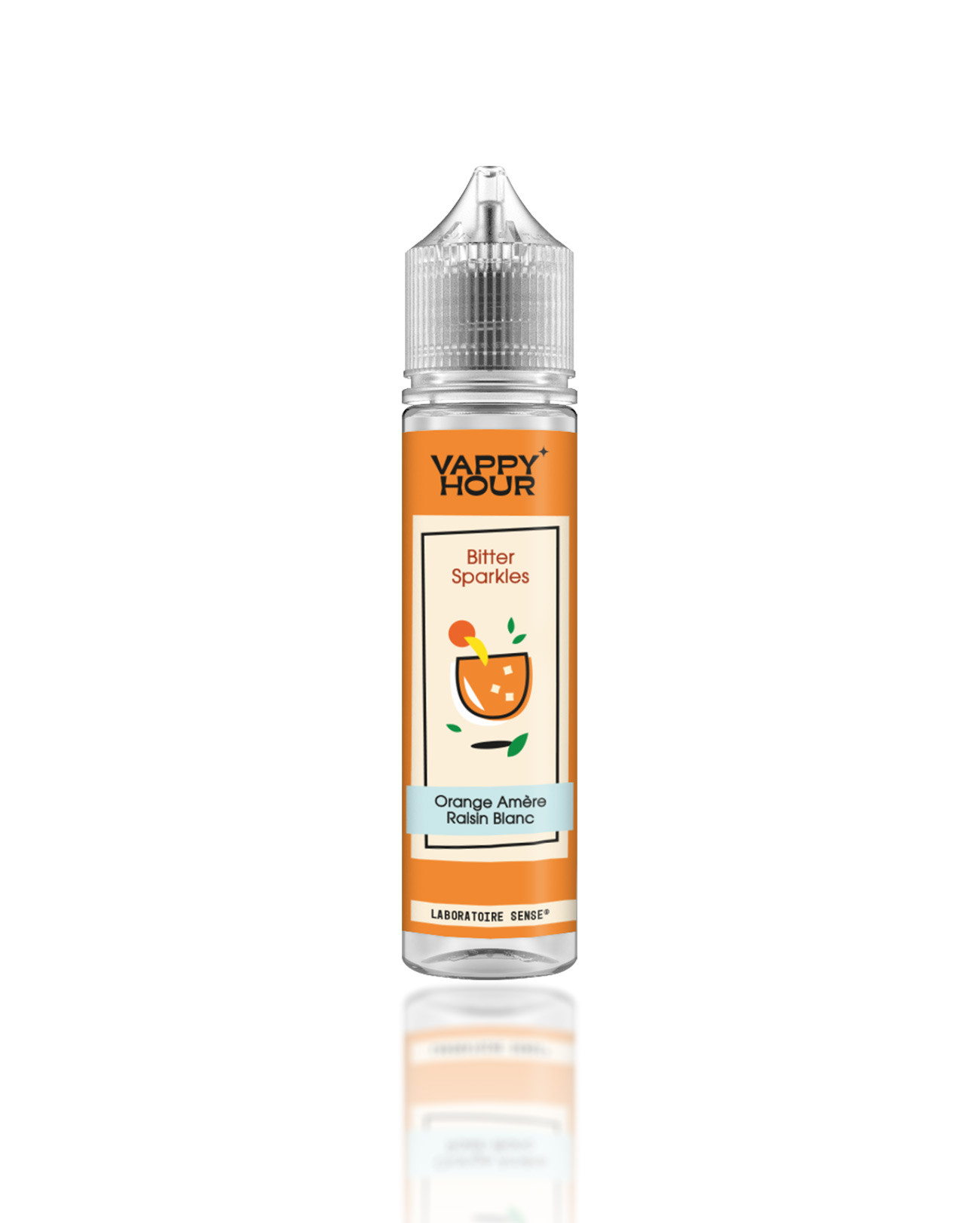 E-liquide 50 ml cocktail connu Bitter Sparkles de Vappy Hour rafraichissant et festif