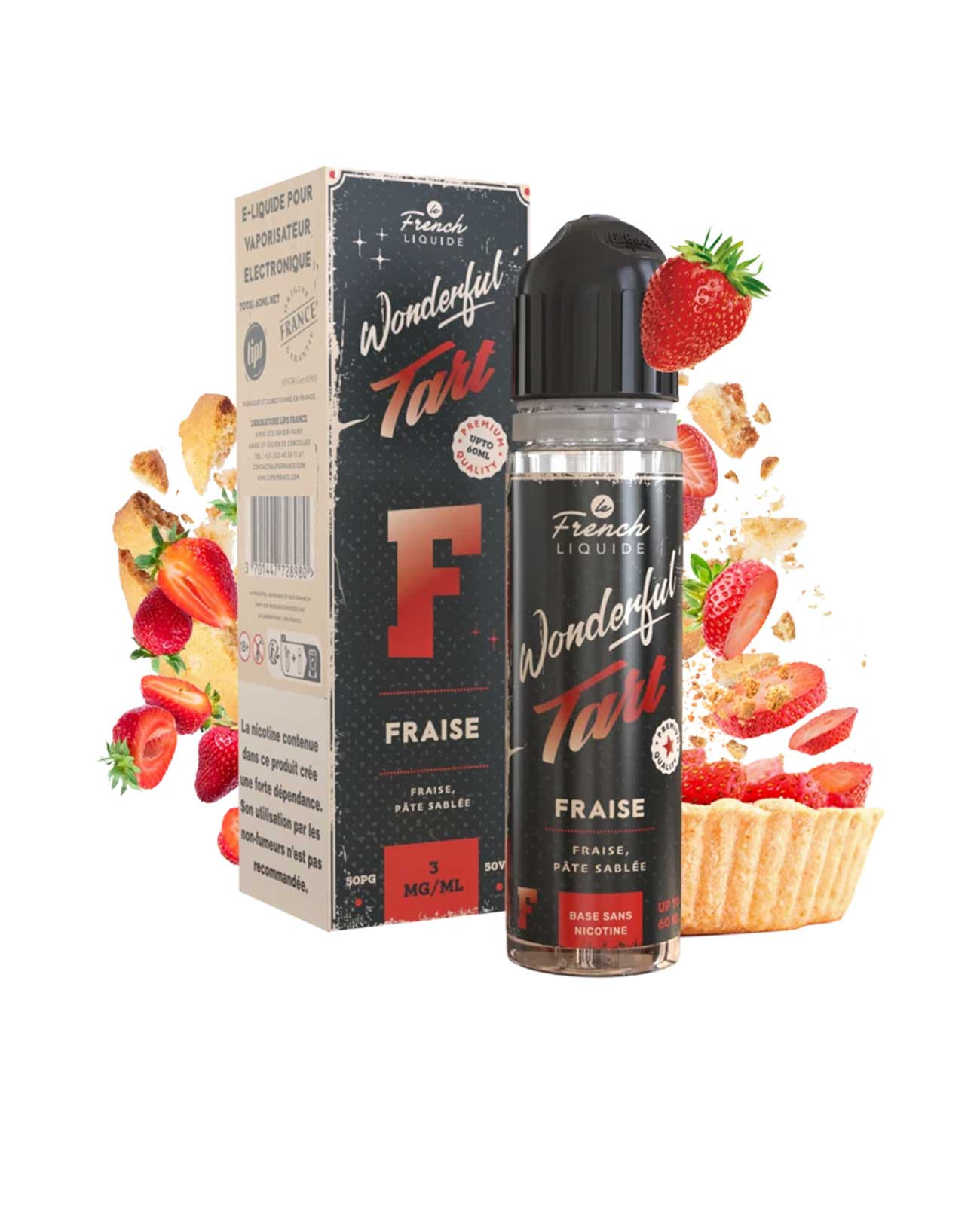 Saveurs e-liquide Wonderful Tart Fraise 50 ml et sa boîte