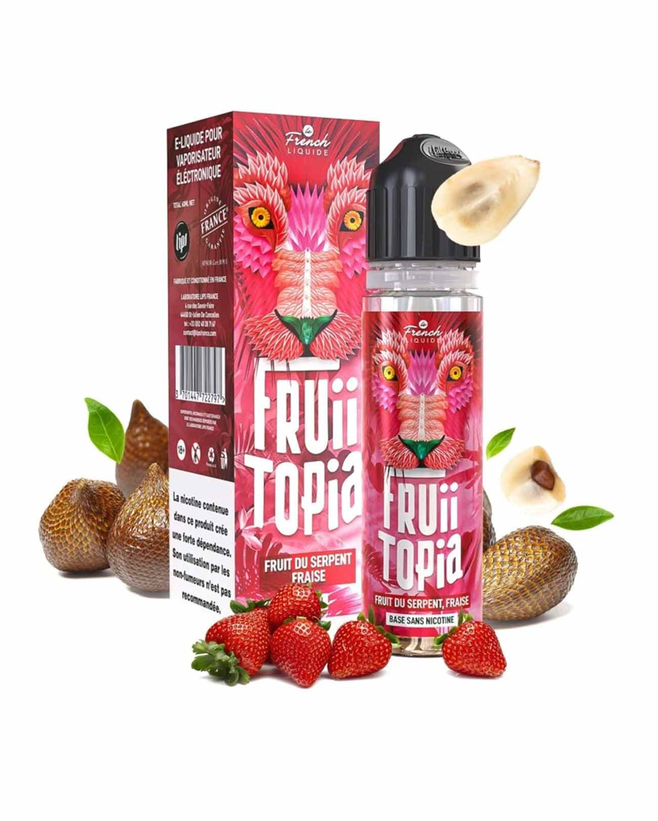 E-liquide Fruit du Serpent Fraise Fruiitopia avec sa boîte