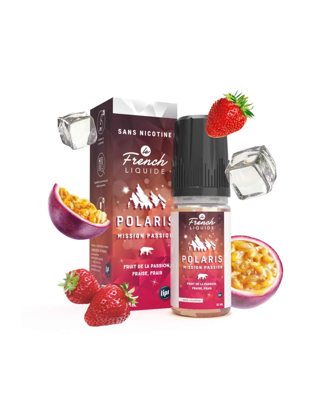 E-liquide Mission Passion Polaris du French Liquide fruit de la passion fraise avec sa boîte