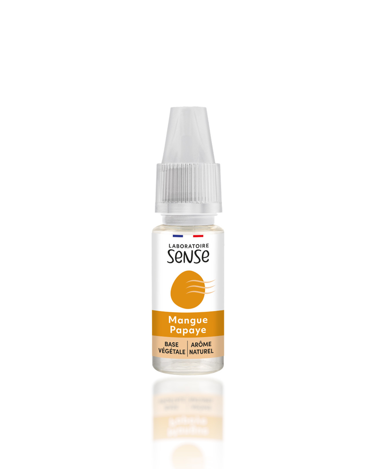 E-liquide fruité et sucré Mangue Papaye en 10 ml du Laboratoire Sense