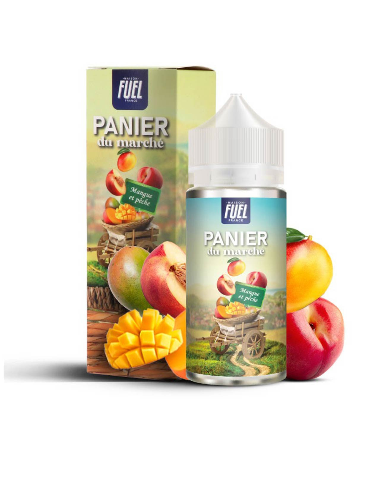 E-liquide maxi format économique 100 ml Panier du Marché Mangue et Pêche par Maison Fuel