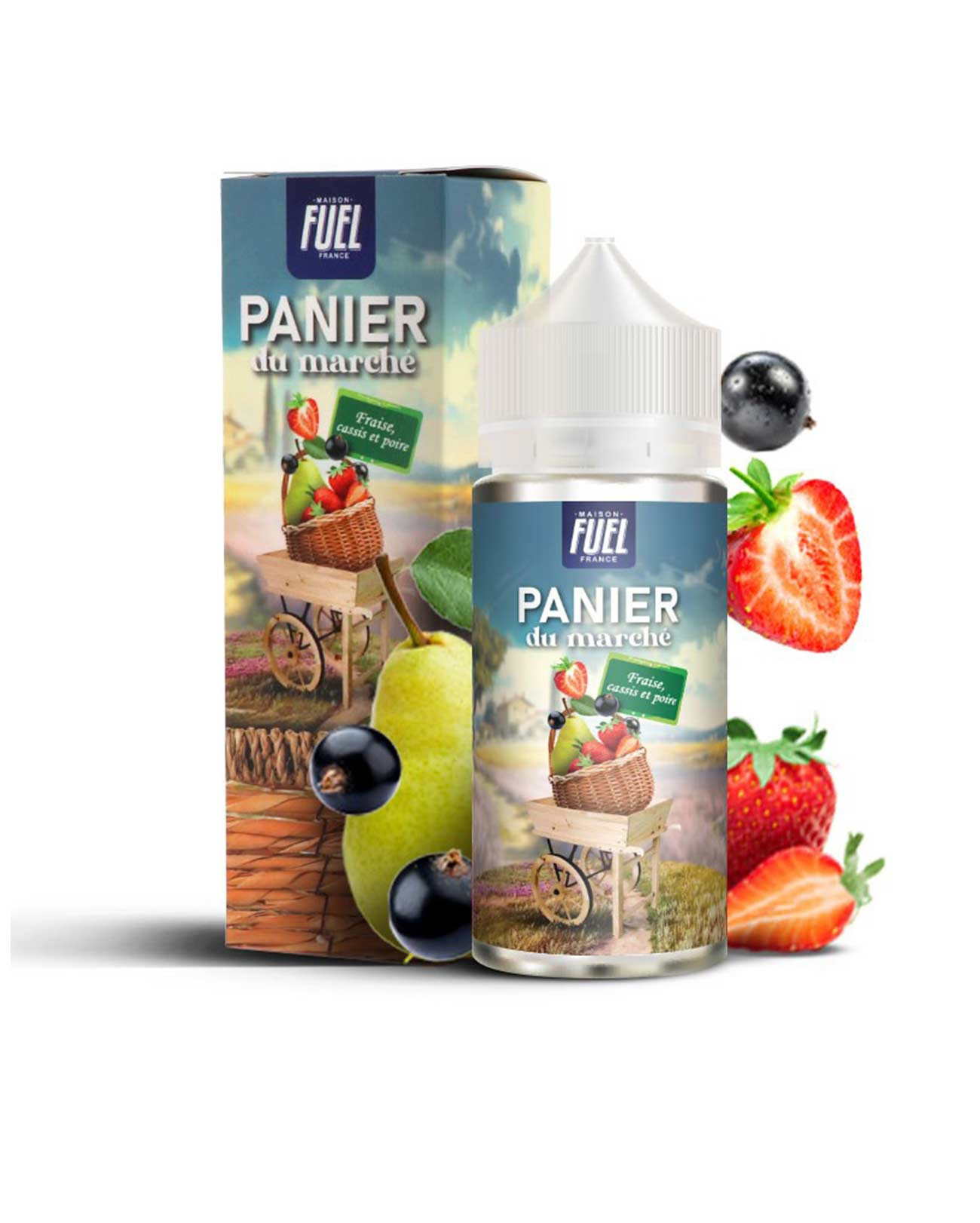 E-liquide maxi format économique 100 ml Panier du Marché Fraise, Cassis et Poire par Maison Fuel