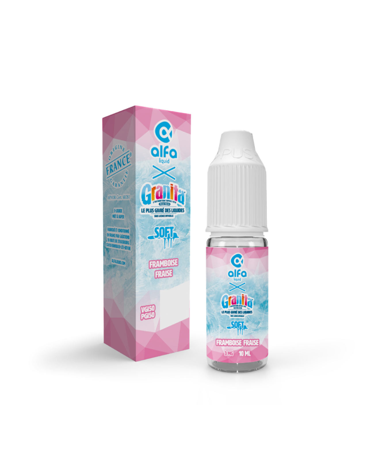 E-liquide 10 ml Alfaliquid Granita Fraise Framboise bien frais et sucré