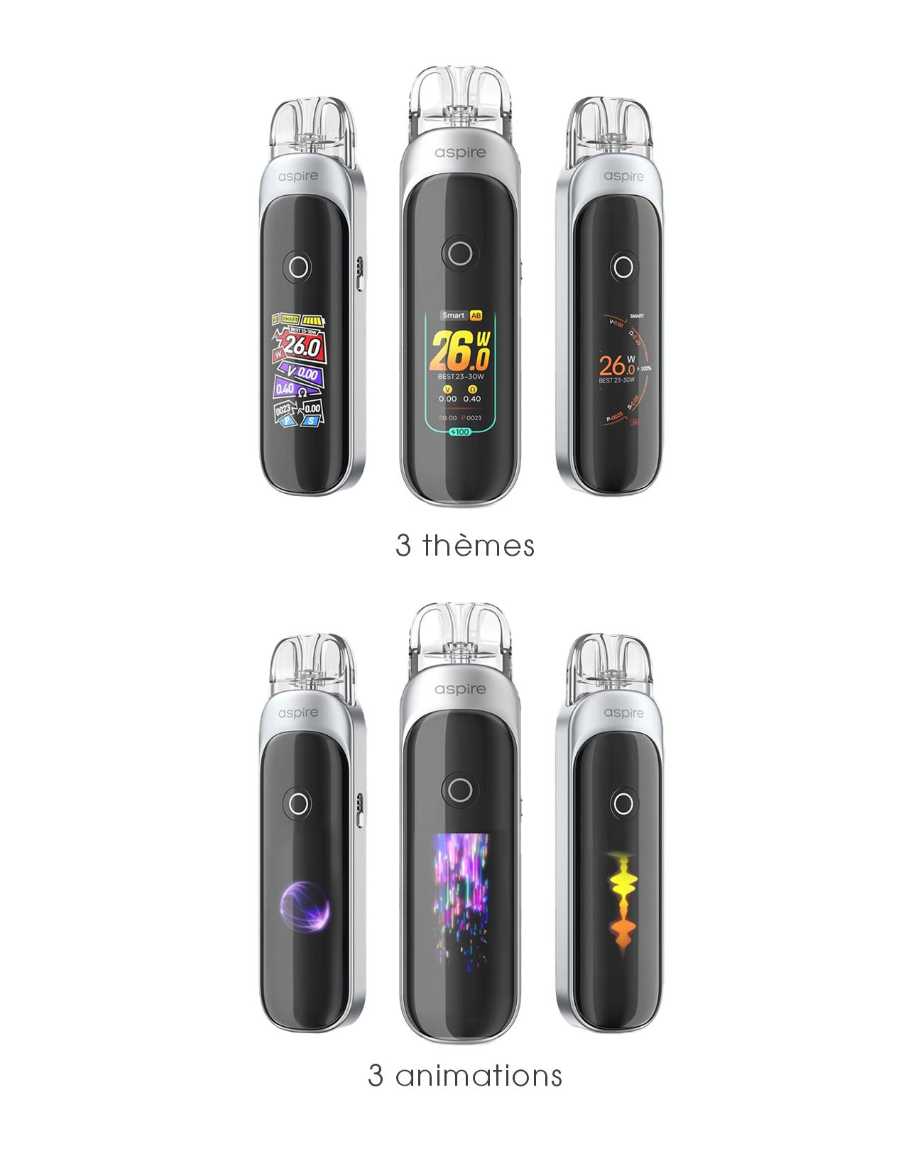 Customiser son fond d'écran est possible avec la cigarette électronique Aspire Pixo