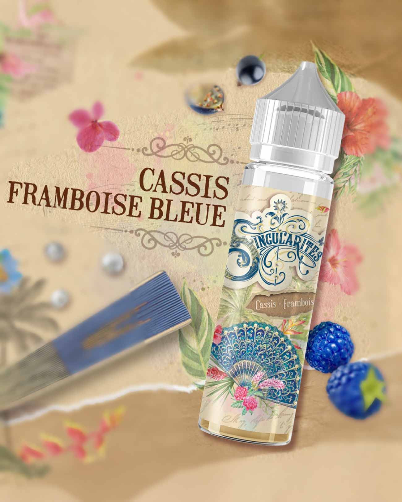 E-liquide 50 ml Singularités Cassis Framboise Bleue en grand format à booster