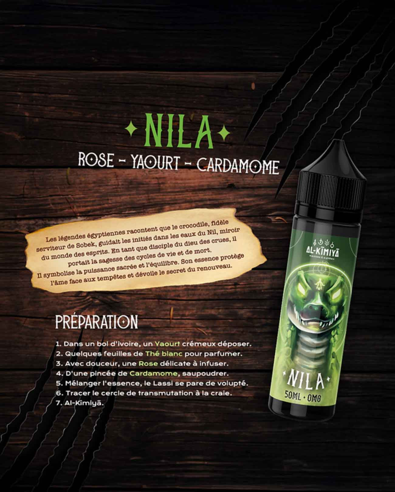La recette du e-liquide Nila 50 ml d'Al Kimiya