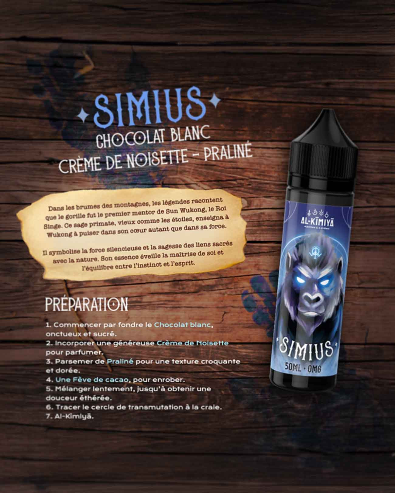La recette gourmande du e-liquide Simius 50 ml