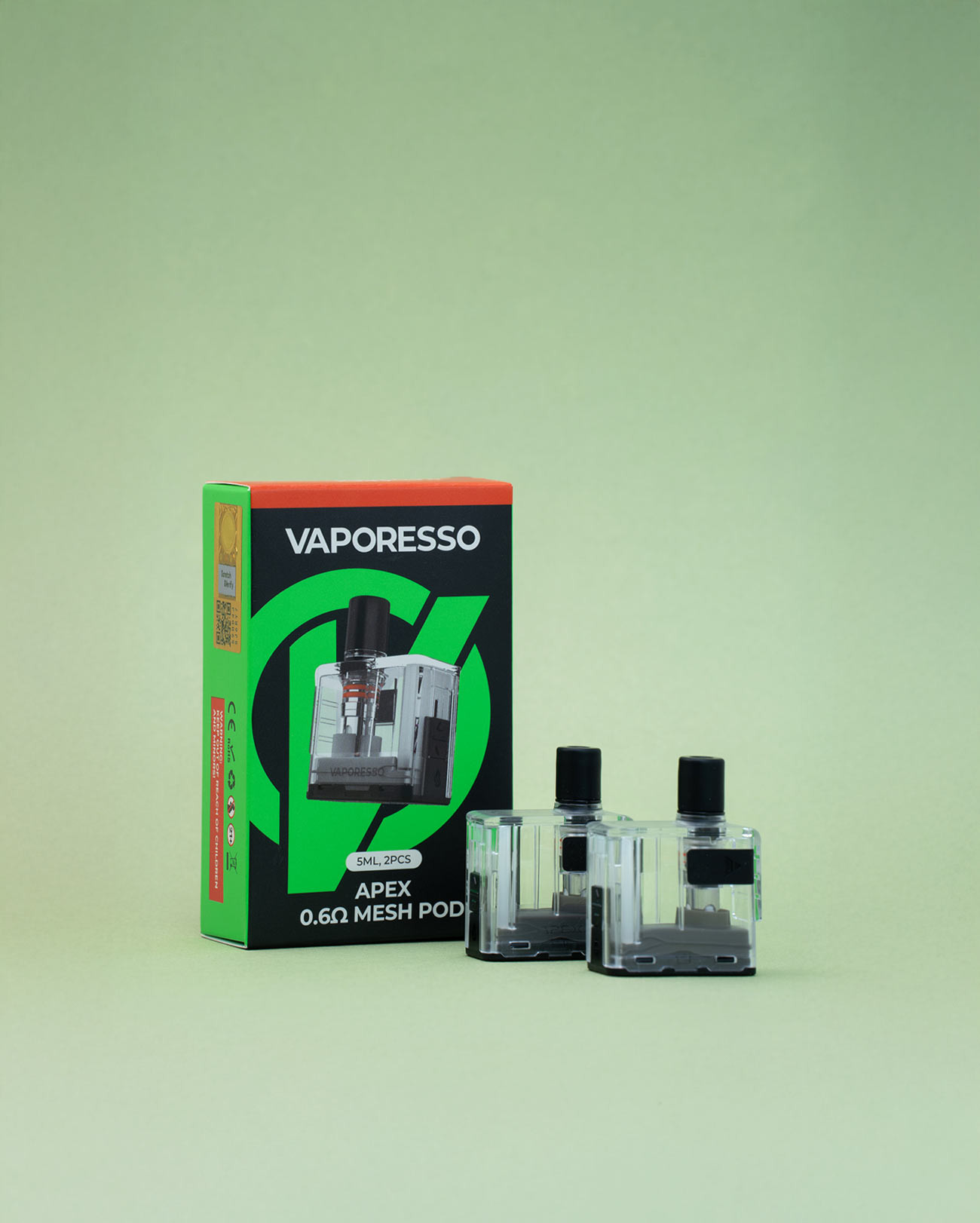 Cartouches Apex à résistances intégrées Vaporesso 0,8 ohm 5 ml tirage aérien restrictif