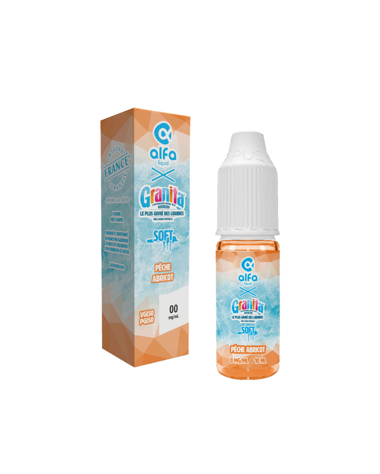 E-liquide Pêche Abricot 10 ml Granita Alfaliquid avec sa boîte