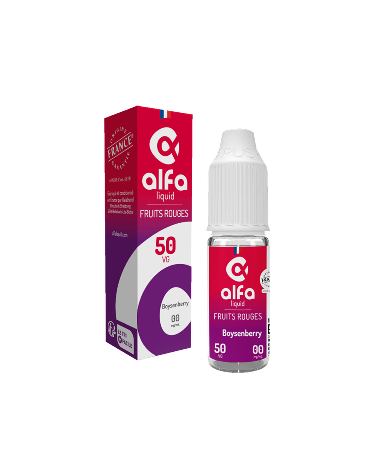 E-liquide Boysenberry 10 ml Alfaliquid avec son emballage