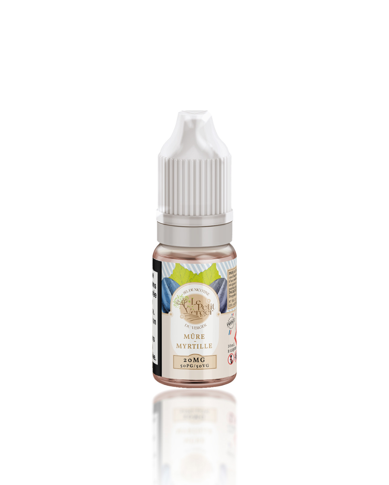 E-liquide Le Petit Verger Mûre myrtille au sel de nicotine à la saveur fruitée intense et profonde