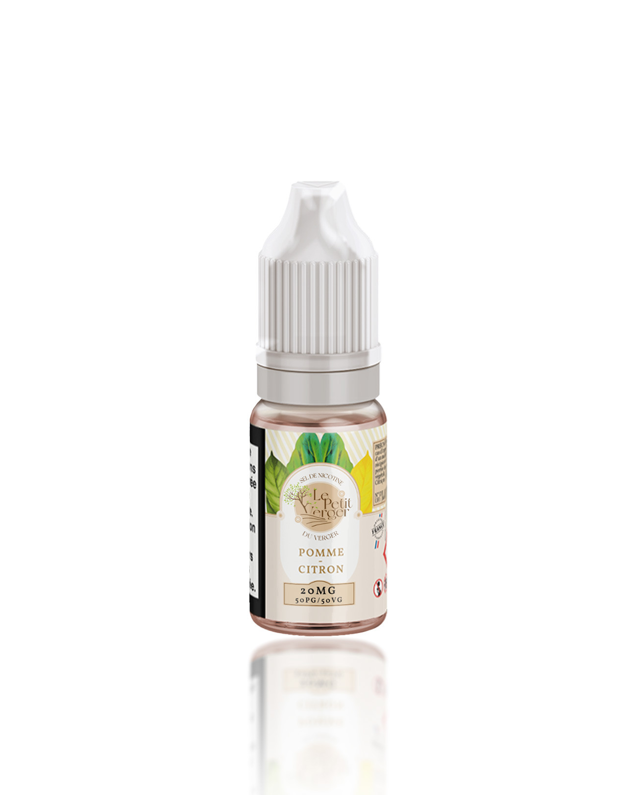 E-liquide Le Petit Verger Pomme Citron au sel de nicotine à la saveur fruitée acidulée pep's