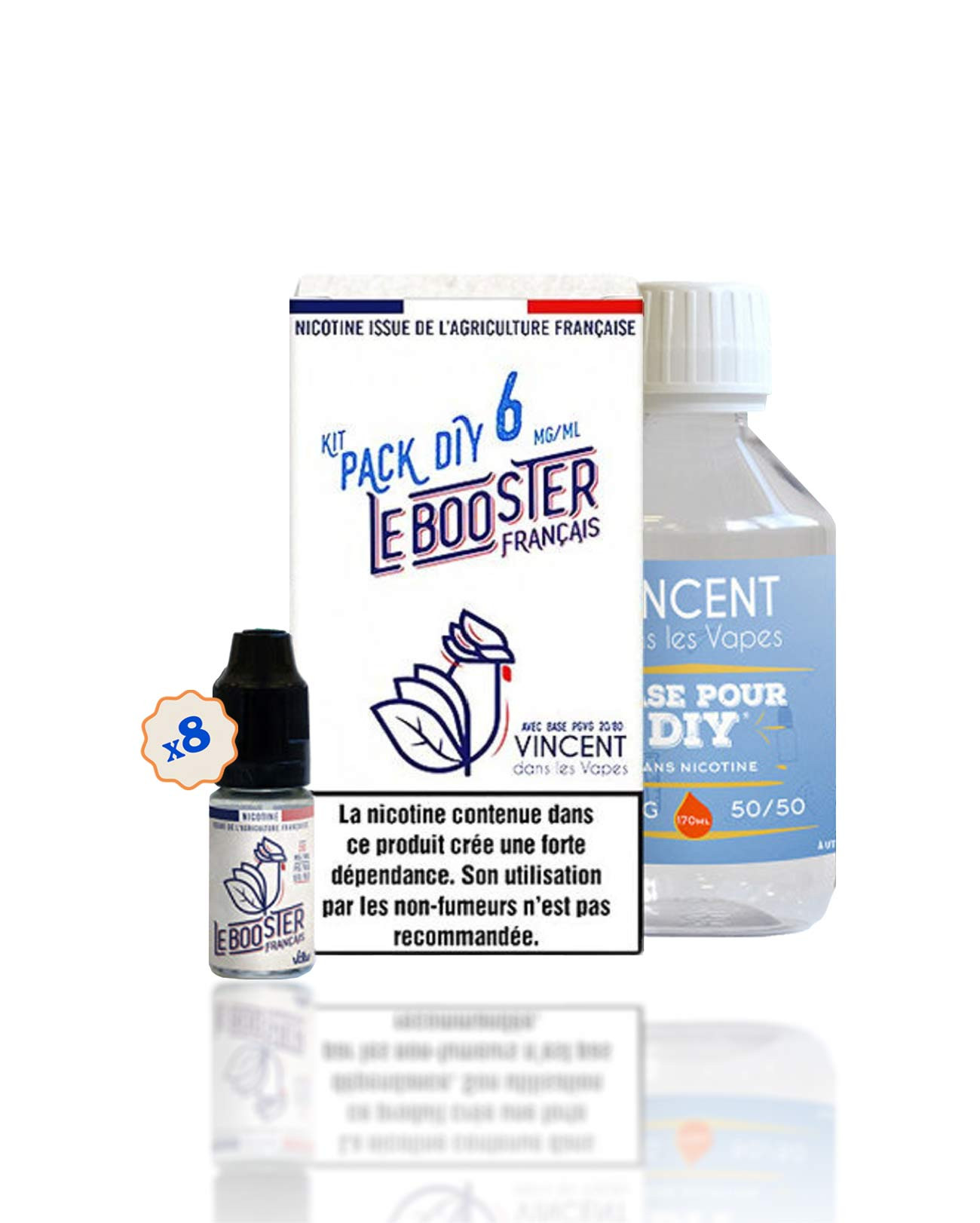 Kit pack e-liquide DIY 50/50 250 ml de VDLV en 6 mg pour créer soi-même son e-liquide DIY économique