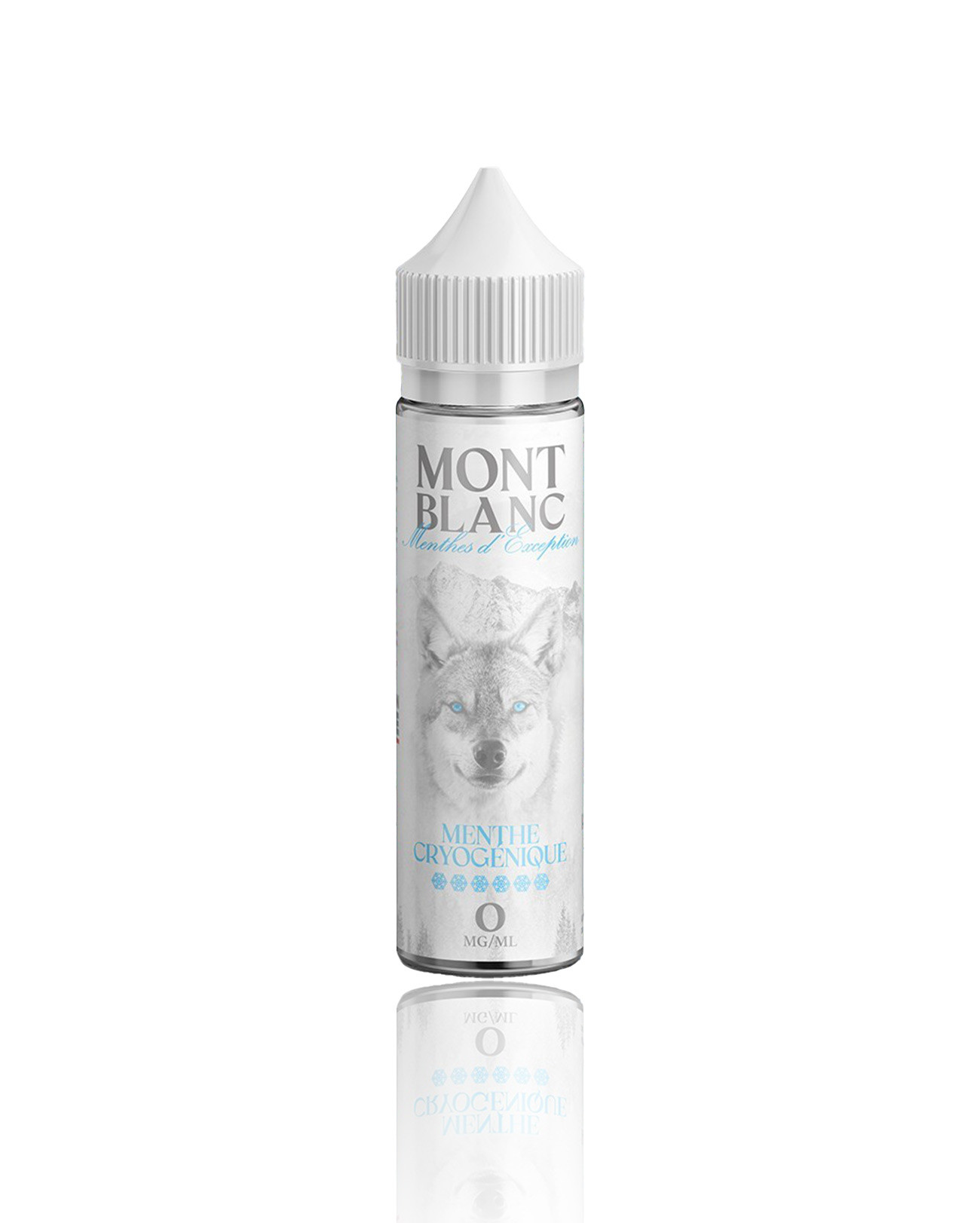 E-liquide 50 ml à booster Menthe Cryogénique Mont Blanc saveur mentholée extrême et intense