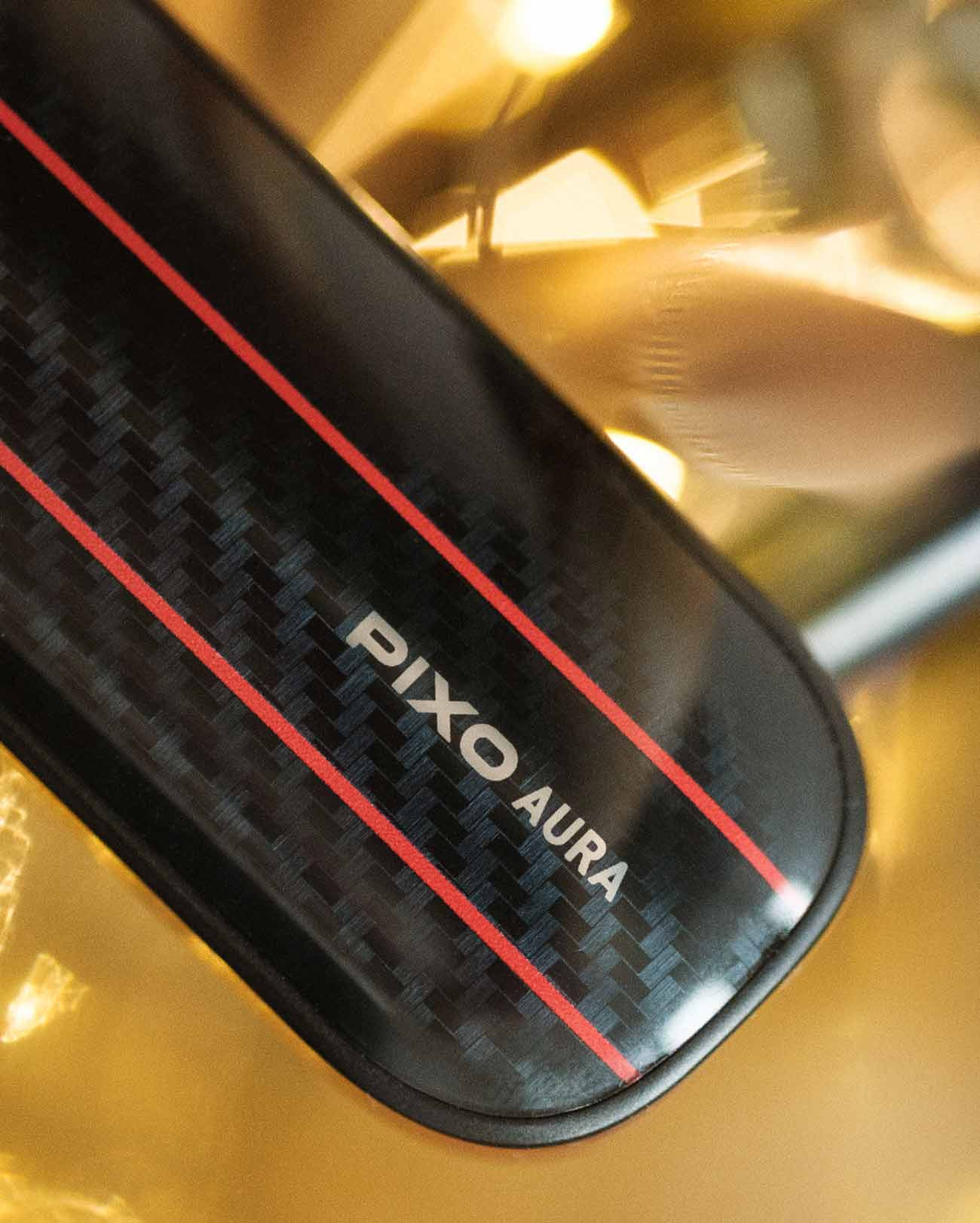 Mini e-cig vapote pod Aspire Pixo Aura noir avec effet fibre de carbone