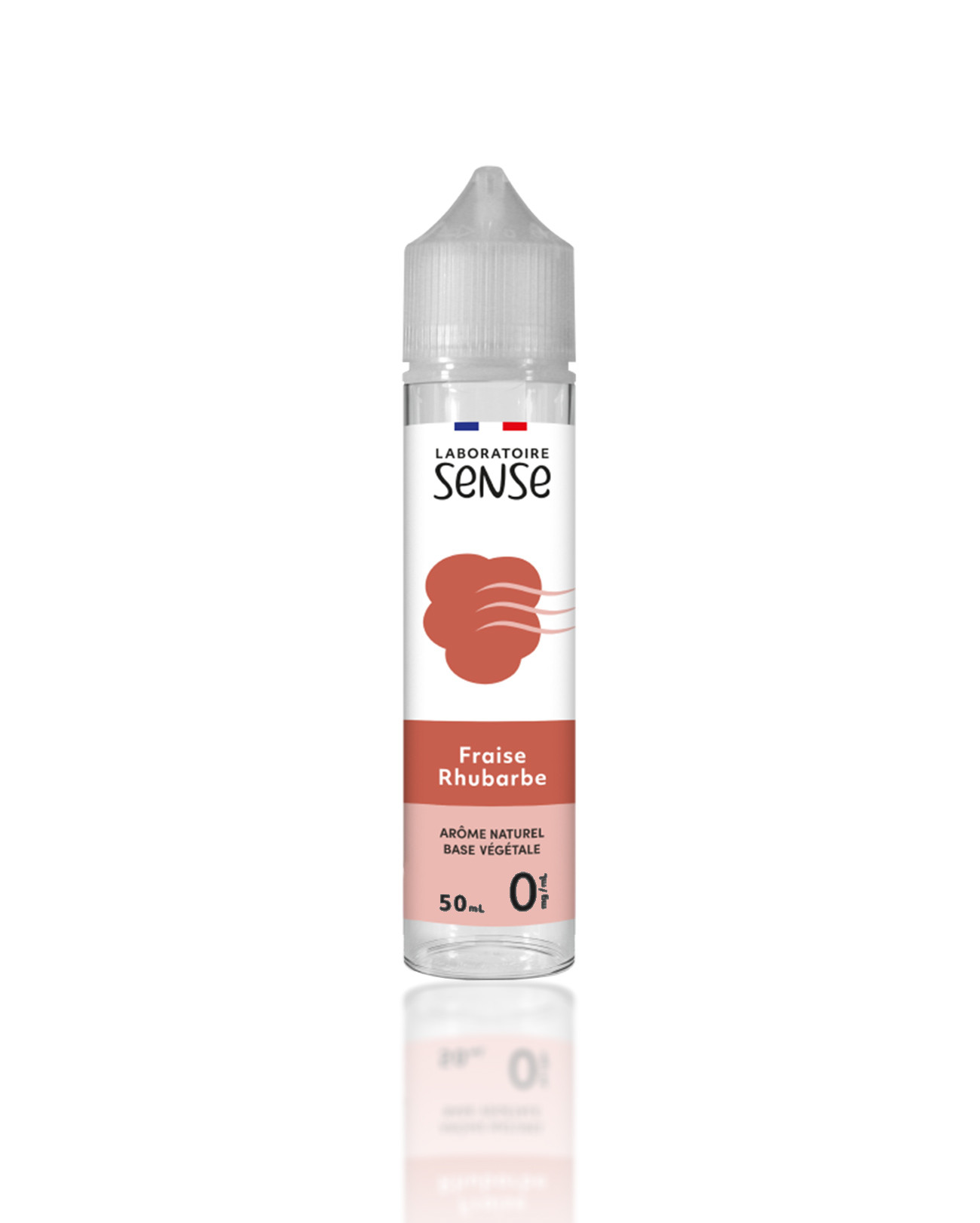 e-liquide 50 ml Fraise Rhubarbe Laboratoire Sense arôme naturels à la saveur authentique