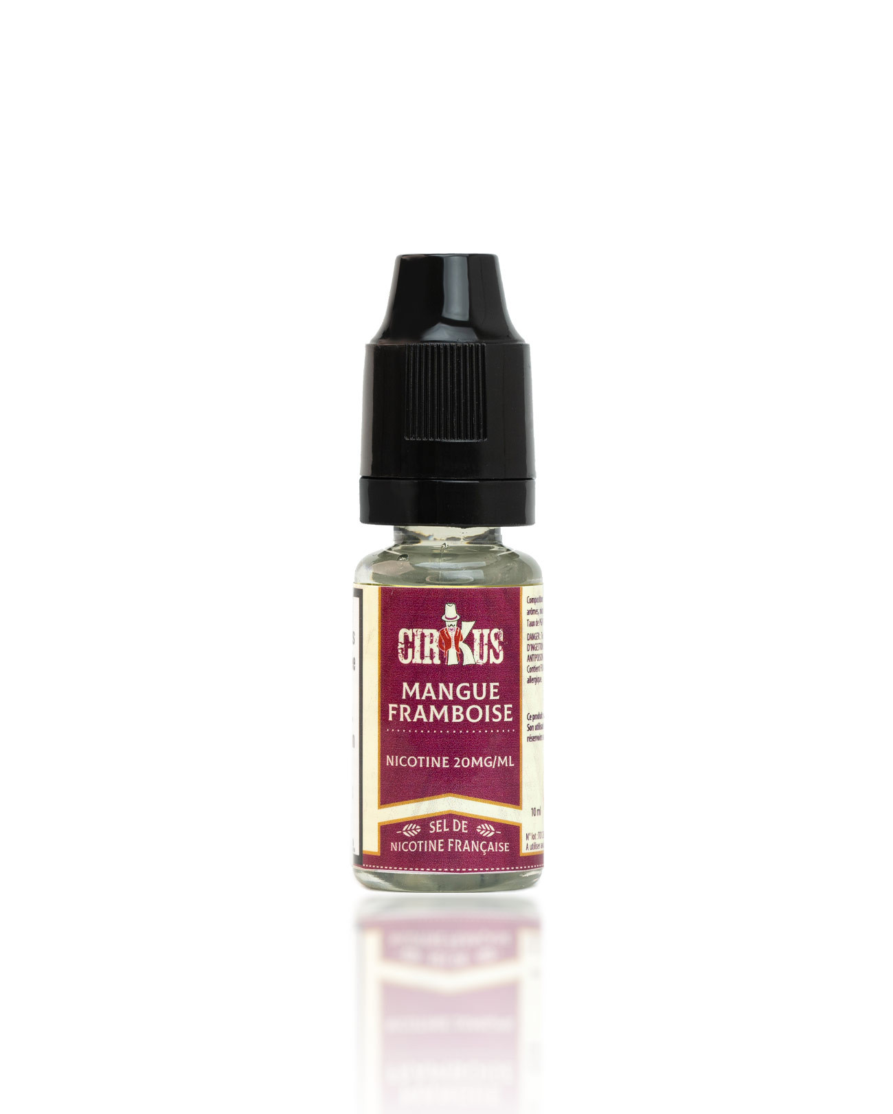 E-liquide 10 ml Mangue Framboise Sel De Nicotine Cirkus Authentic VDLV