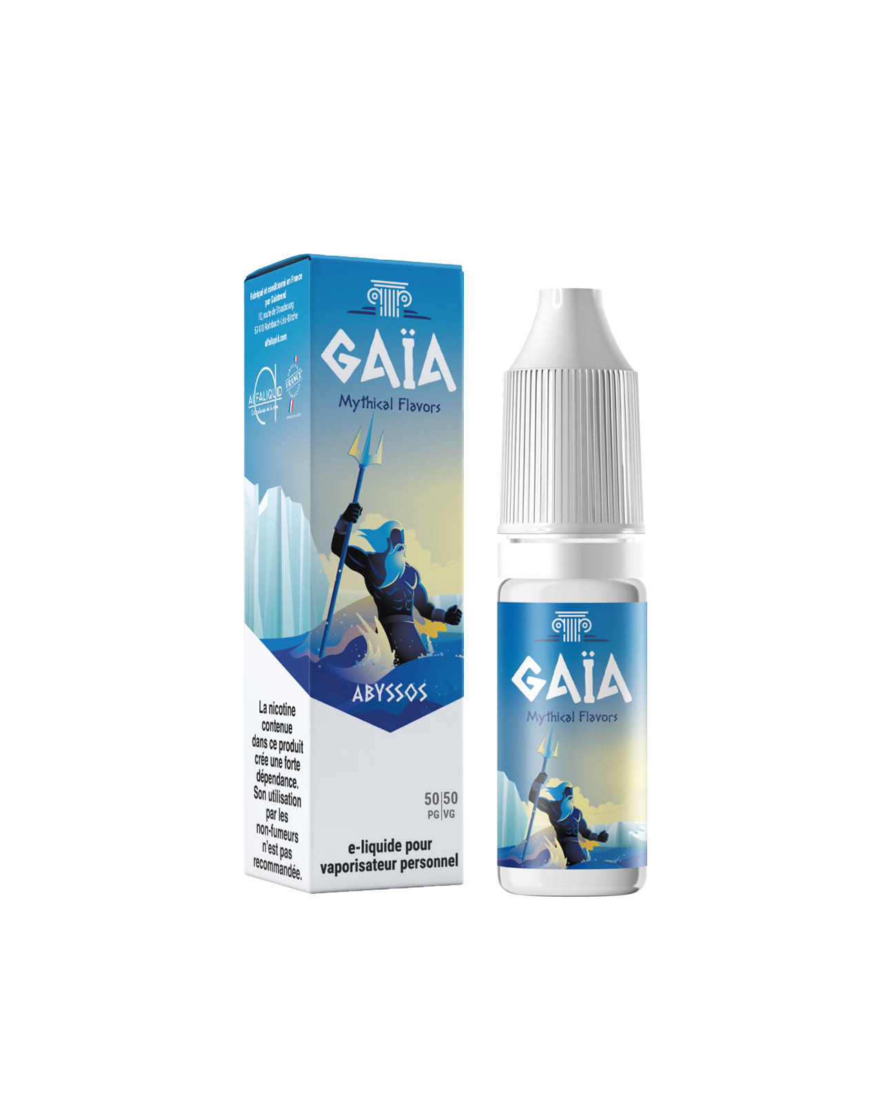 Boîte fiole e-liquide 10 ml Abyssos - Gaïa Alfaliquid