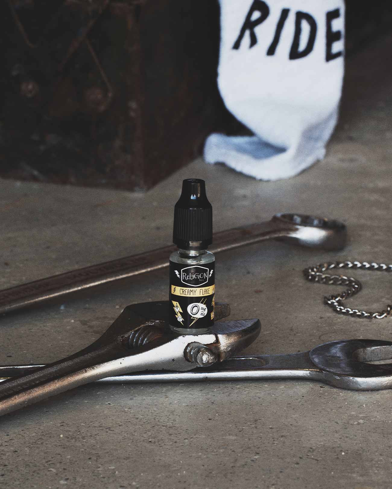 Suprenant et ultra réaliste, le e-liquide Creamy Flake de Religion Juice est un mélange de céréales et de crème.