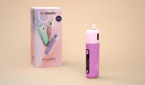 Le kit pod Aspire Fluffi et sa boîte