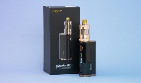 Kit Nautilus GT et son packaging boîte, une e-cigarette inspirée du design allemand de chez Taifun