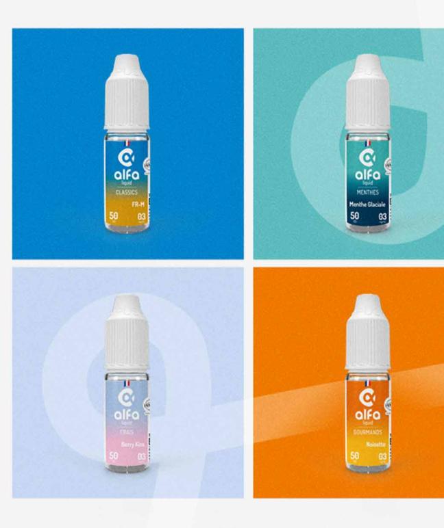 nouveaux packaging e-liquides Alfaliquid 10 ml